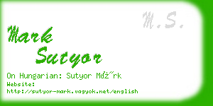 mark sutyor business card